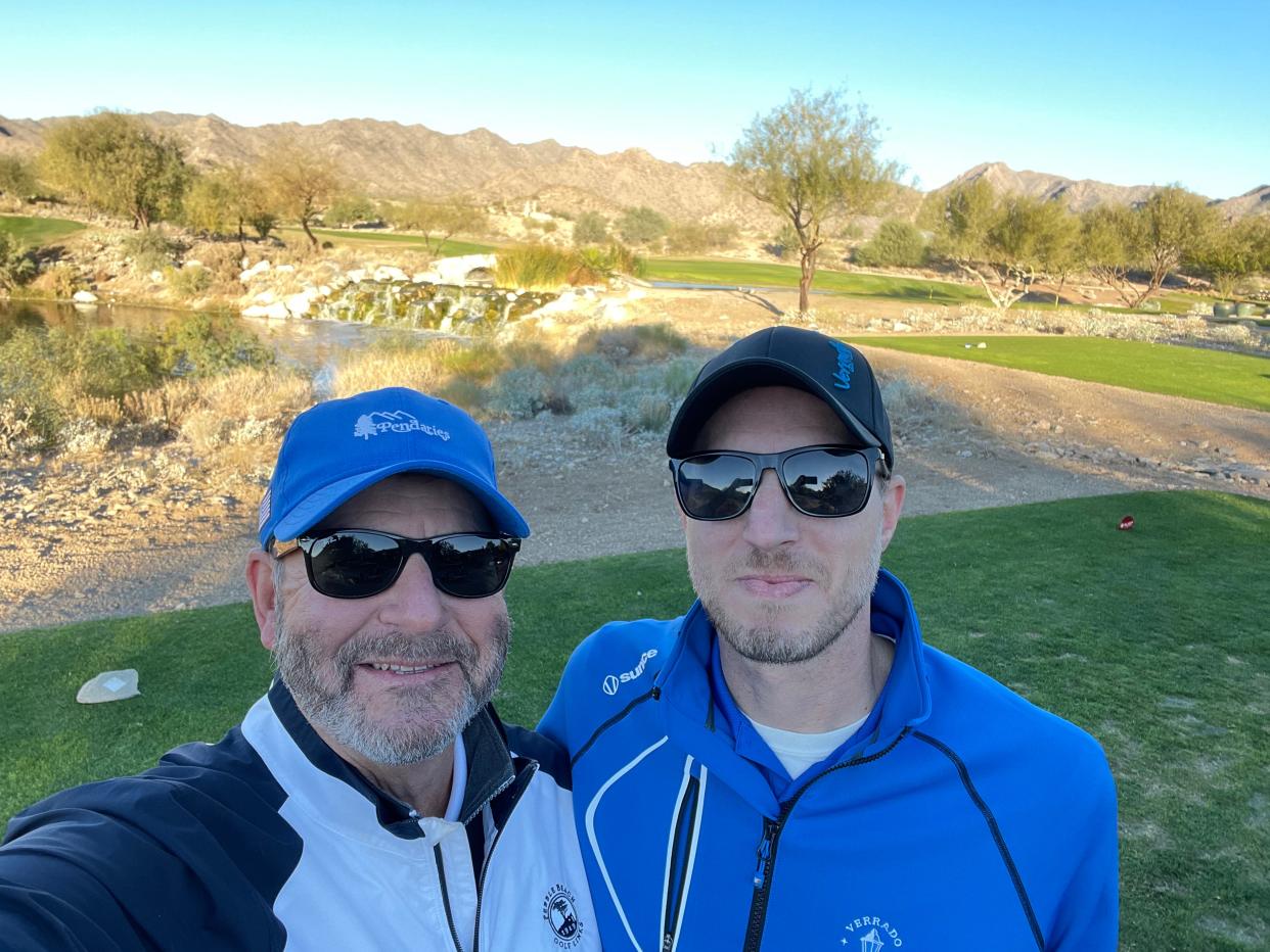 Joel Mowery, left, with Michael, his "Little," during a recent golf outing. Although Michael now lives in Arizona, Joel says the two keep in touch and regularly visit.