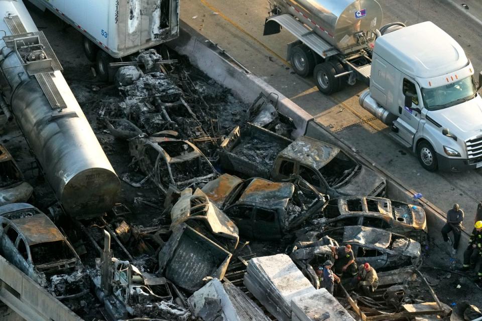 A multi-car pile-up caused by super fog in Louisiana (Copyright 2023 The Associated Press. All rights reserved.)