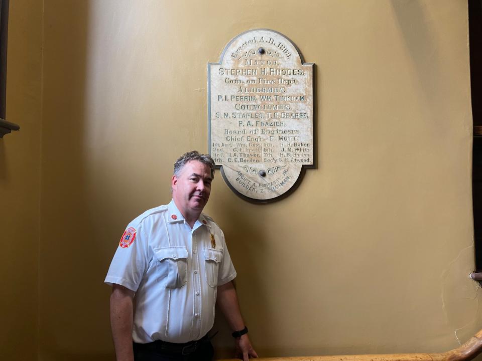 Taunton Fire Chief Timothy Bradshaw, seen here on Monday, Aug. 7, 2023, is retiring after 28 years with the department, the last 13 as chief.