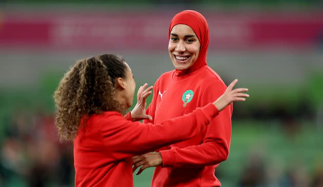 First senior-level Women's World Cup player to compete in hijab