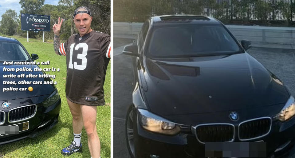 Jade Kevin Foster with his BMW left, and the car pictured right.