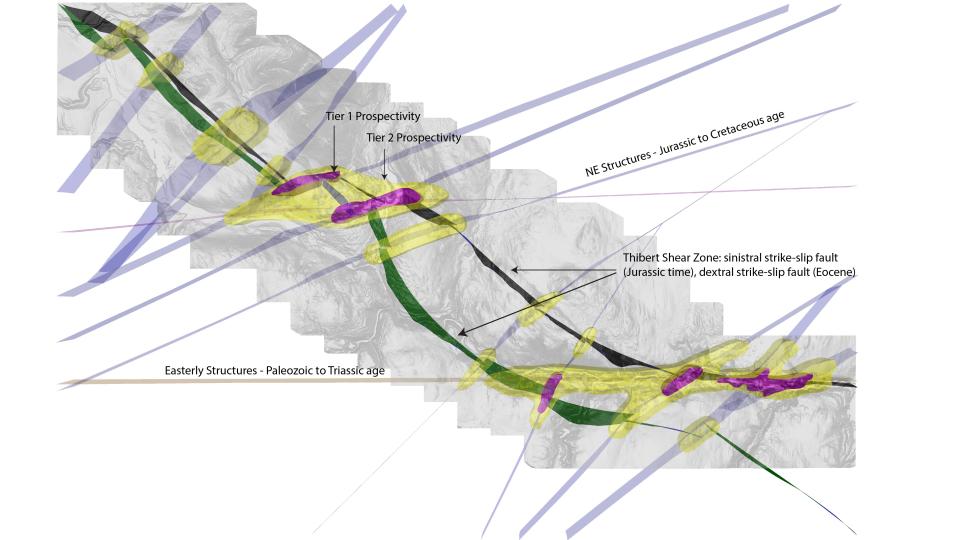 Figure 3: Thibert Project 3D Prospectivity Model