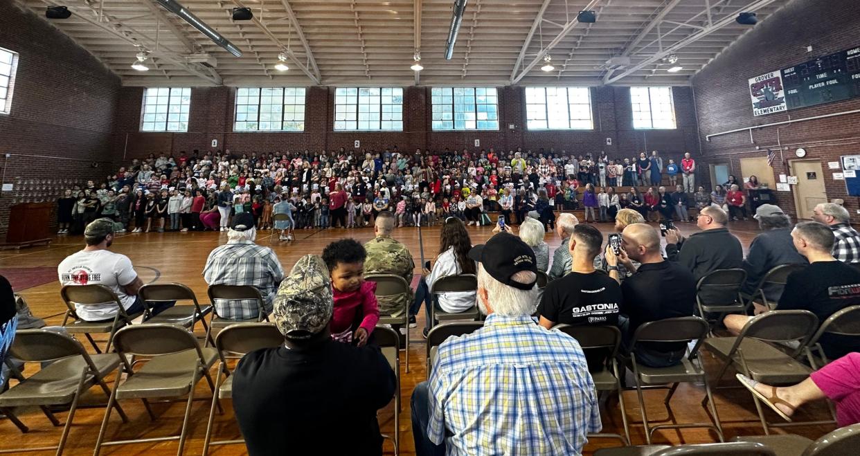 Veterans Day ceremony at Grover Elementary.