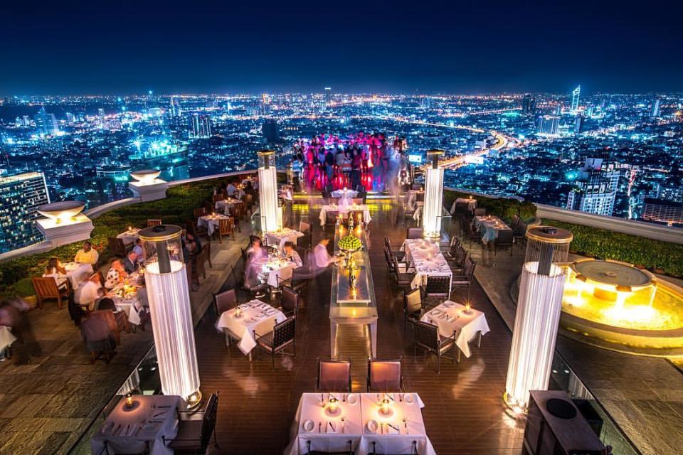 La vista de Bangkok desde la terraza del hotel Lebua at State Tower. Foto: Facebook/LebuaStateTower.