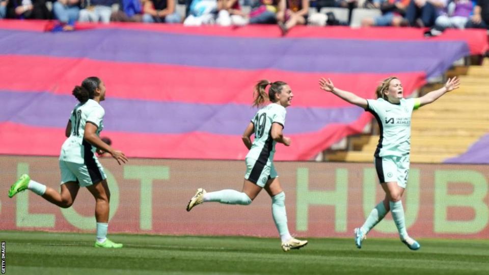 Erin Cuthbert celebrates for Chelsea