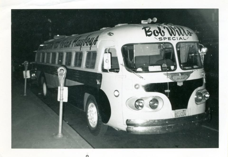 Bob Wills' 1948 tour bus has been donated to the Oklahoma Museum of Popular Culture, also known as the OKPOP Museum, in Tulsa. The bus is pictured here during a 1950 stop in Oklahoma City.