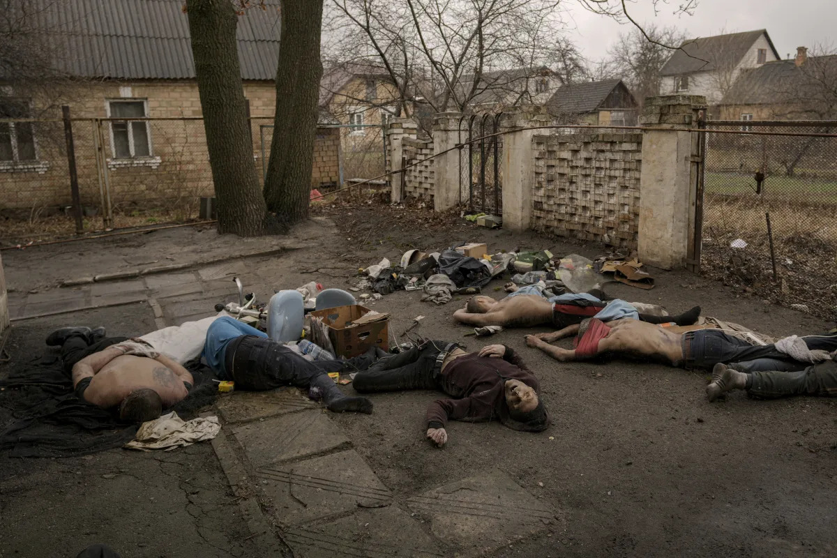 Ukraine accuses Russia of massacre, city strewn with bodies