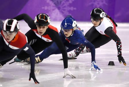 Short Track Speed Skating Events - Pyeongchang 2018 Winter Olympics - Women's 1000m Competition - Gangneung Ice Arena - Gangneung, South Korea - February 20, 2018. Elise Christie of Britain in action. REUTERS/Damir Sagolj