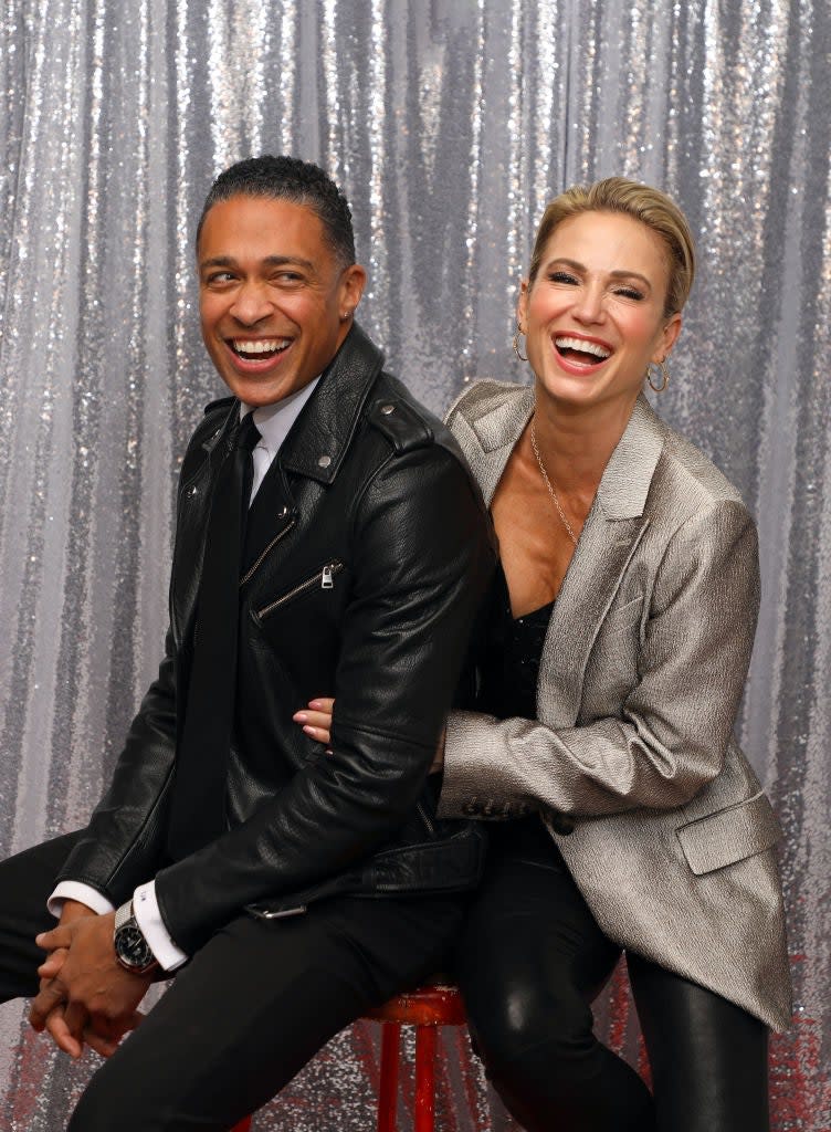  T.J. Holmes and Amy Robach are photographed backstage at iHeartRadio Jingle Ball 2023 at Madison Square Garden on December 8, 2023 in New York City, New York.