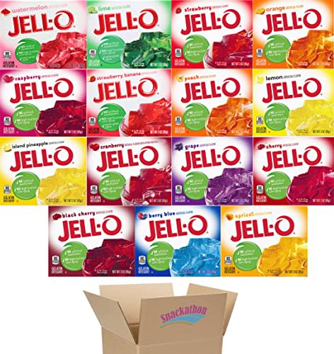 Gelatin Variety Pack, 15 Different Flavors, 3 Ounce, 1 Box per Flavor