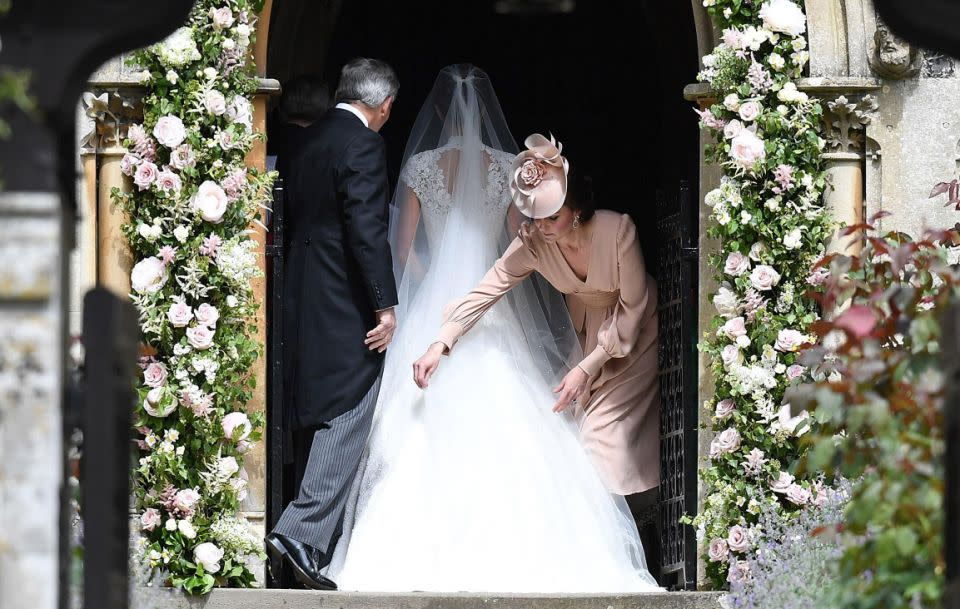 The bridal gown was designed by Giles Deacon. Source: Getty