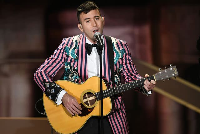 <p>Kevin Winter/Getty Images</p> Sufjan Stevens performs onstage at the 90th Annual Academy Awards in 2018