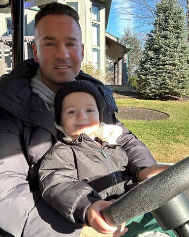 <p>Mike Sorrentino Instagram</p> Mike Sorrentino and his son Romeo Reign.