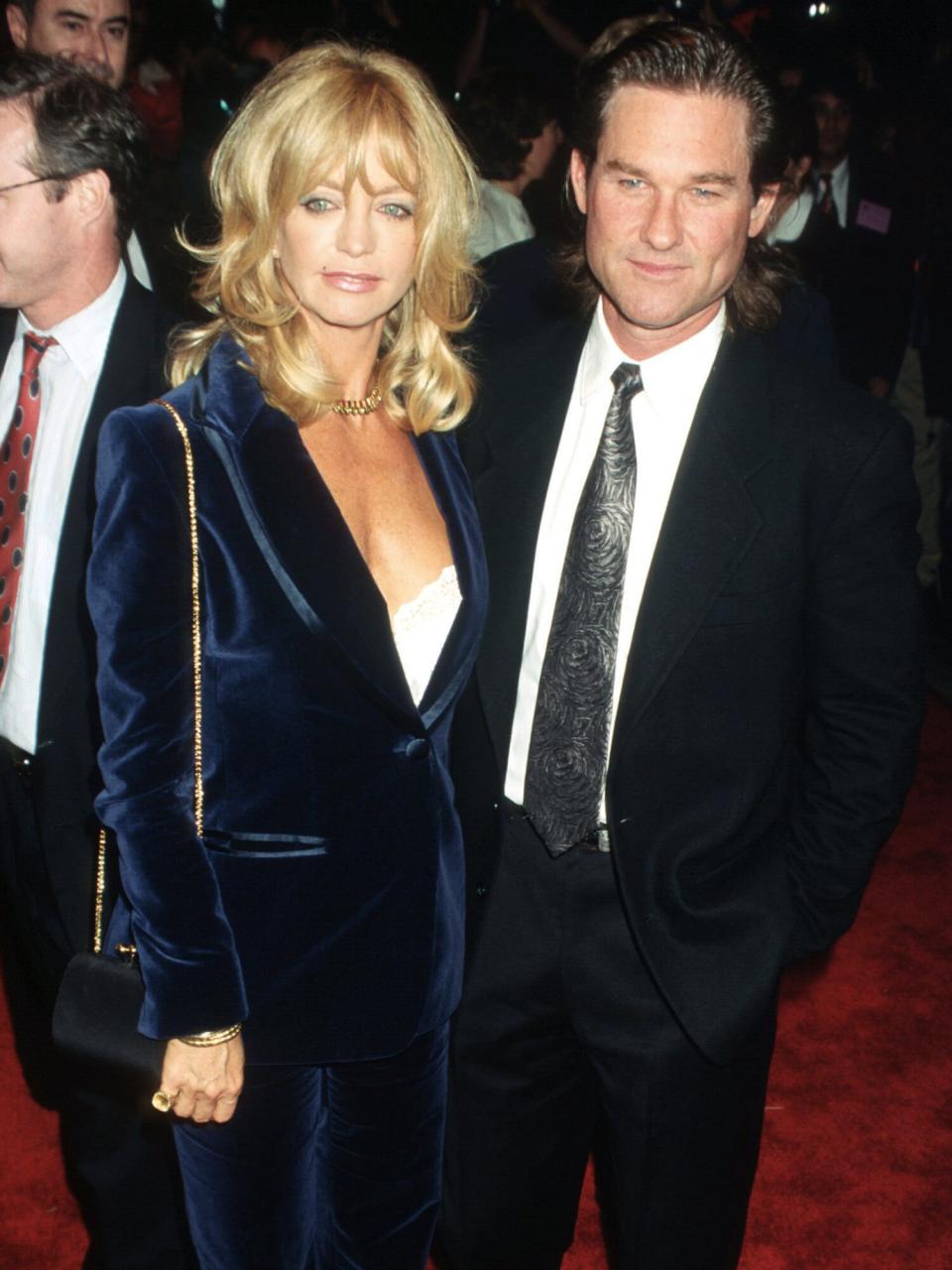 Kurt Russell and actress Goldie Hawn attend the premiere of "The First Wives Club" September 18, 1996 in New York City