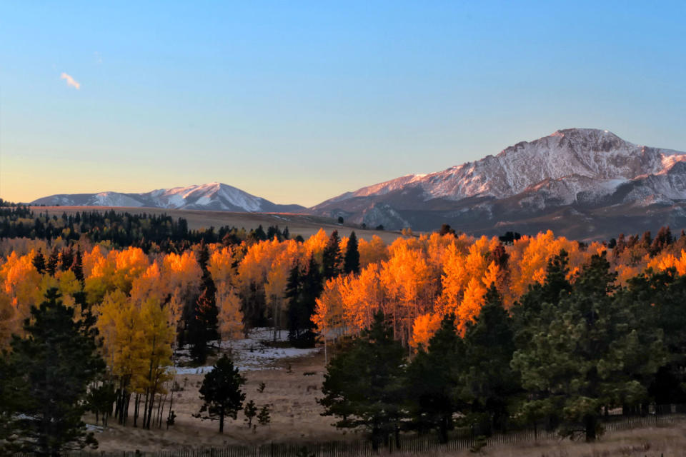 Sunrise on Pike's Peak, Colorado.