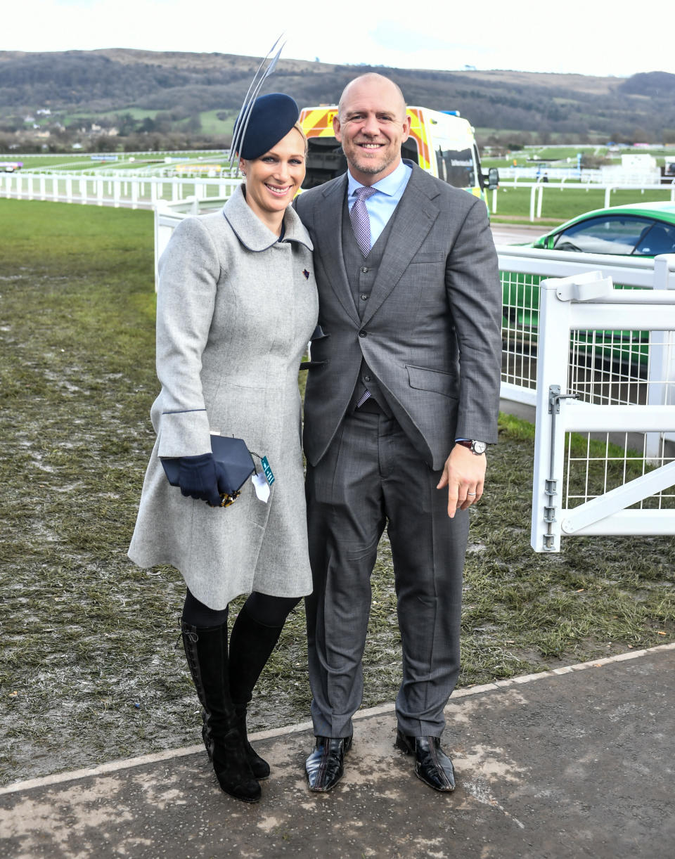 Mike Tindall and Zara Tindall arrive at Cheltenham Racecourse on 14 March 2019 [Photo: Getty]