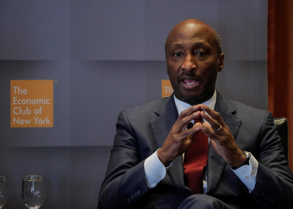 Ken Frazier, Chairman and CEO, Merck & Co., speaks during a meeting of the Economic Club of New York in New York City, U.S., October 3, 2018. REUTERS/Brendan McDermid