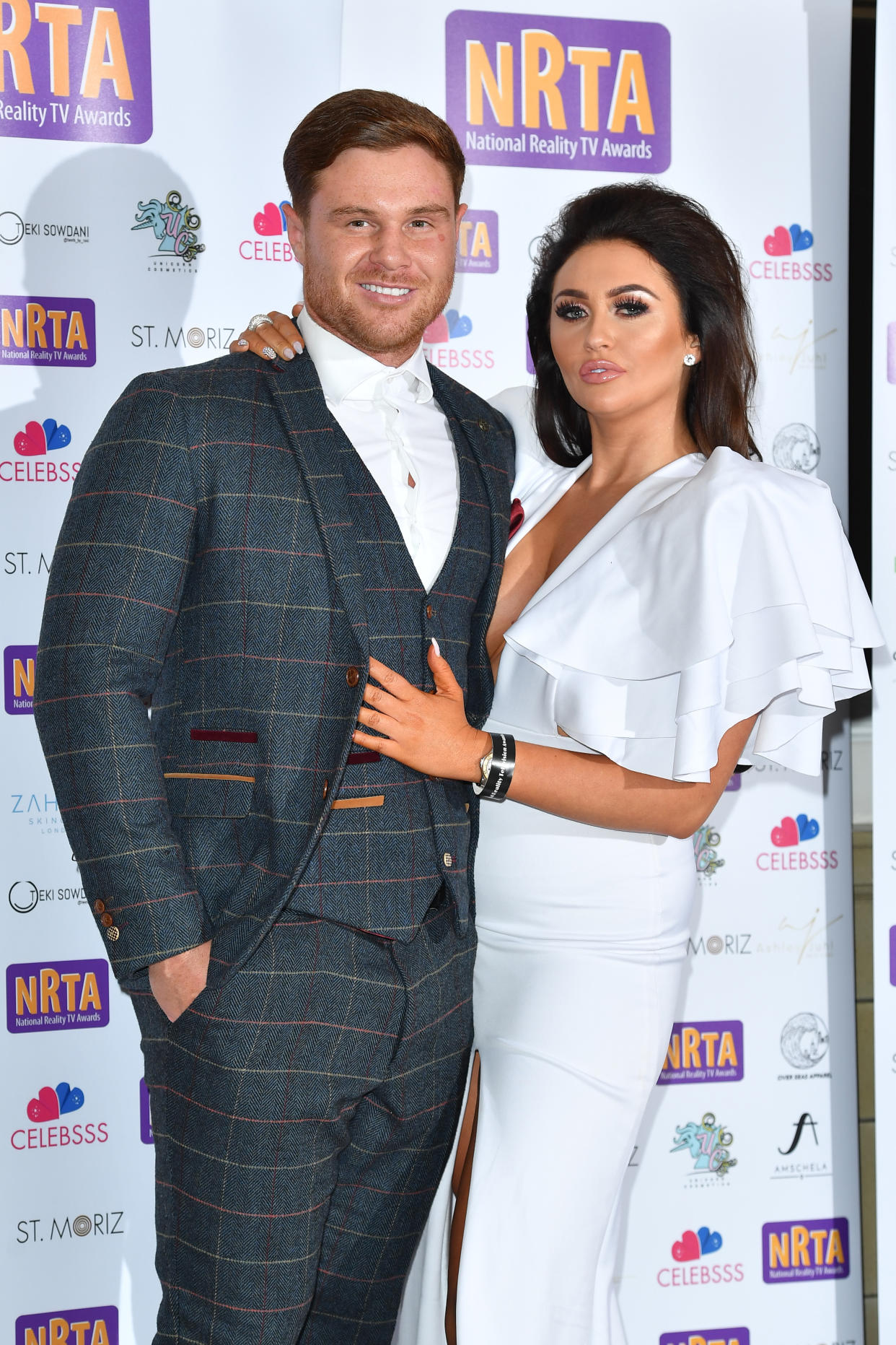 LONDON, ENGLAND - SEPTEMBER 25:  (L-R) Matthew Sarsfield and Charlotte Dawson attend the National Reality TV Awards held at Porchester Hall on September 25, 2018 in London, England.  (Photo by Jeff Spicer/Getty Images)