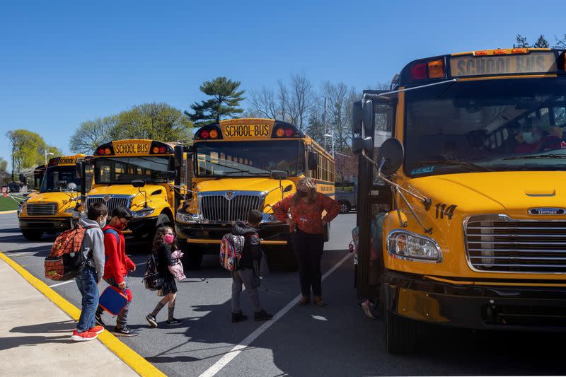 FILE PHOTO: Students at Kratzer Elementary School in Allentown, Pennsylvania