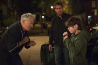 This image released by Bleecker Street shows Robert De Niro, from left, Bobby Cannavale and William A. Fitzgerald in a scene from "Ezra." (John Baer/Bleecker Street via AP)