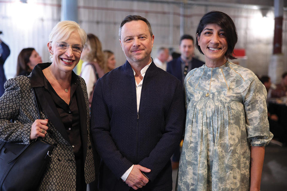 Hawley was flanked at the event by Jo DiSante (left), vp current programming at ABC Entertainment, and Simran Sethi, executive vp development and content strategy.