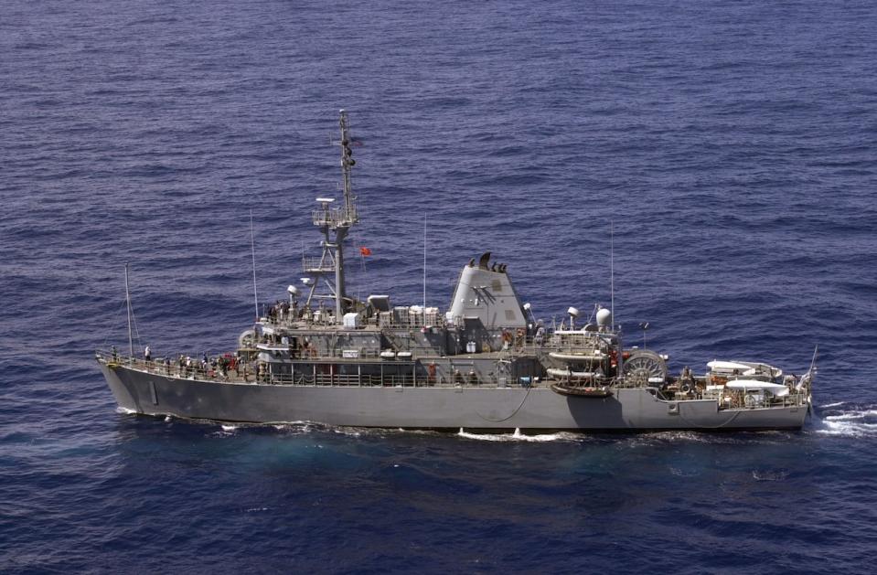 Avenger class mine countermeasures ship