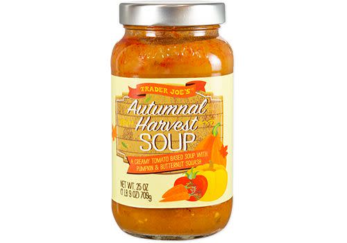 <p>A warm bowl of this soup will have you feeling Fall vibes in seconds. <strong>Star ingredients include butternut squash, pumpkin, and California tomatoes.</strong> Herbs like rosemary and sage balance out the flavors too.</p>