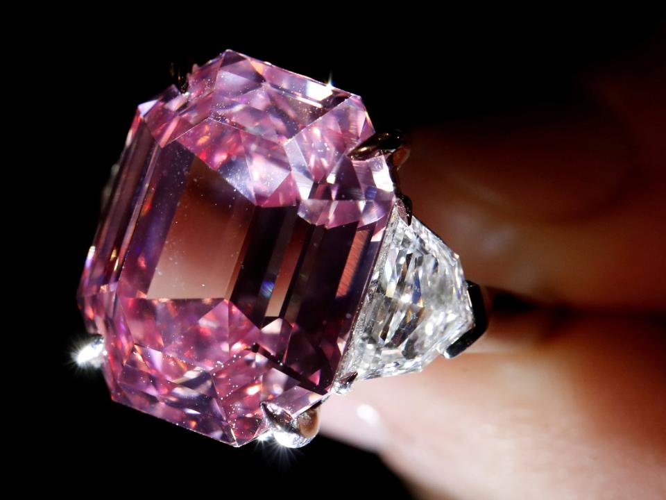 Rare pink diamond sells for world-record $50m at Christie's auction