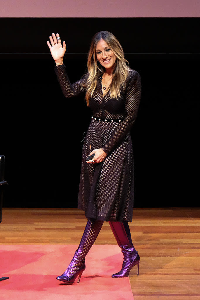 Sarah Jessica Parker went cutout-crazy for her appearance at a New York City panel on Wednesday. (Photo: Getty Images)