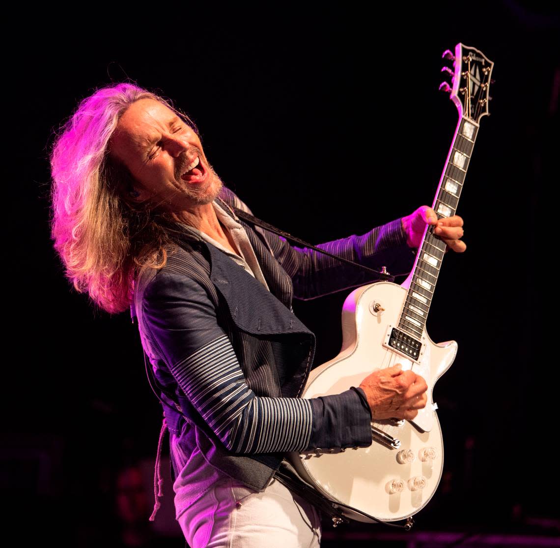 Tommy Shaw and Styx in concert at Raleigh, N.C.’s Coastal Credit Union Music Pavilion at Walnut Creek, Wednesday night, Aug. 10, 2022.