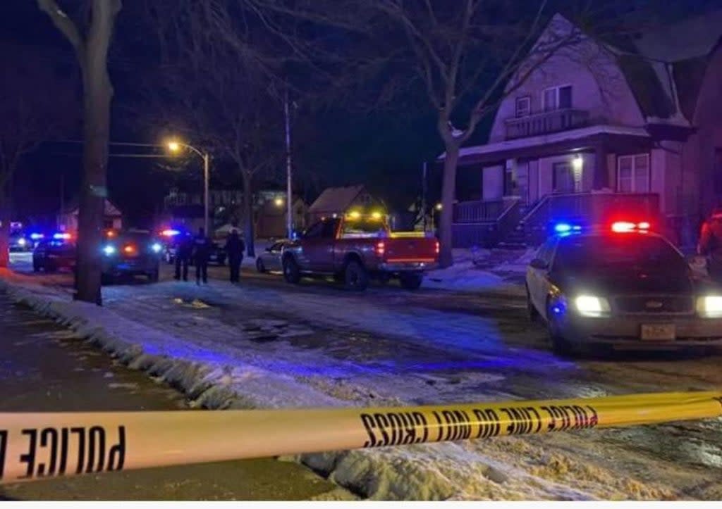 The scene in Milwaukee after six bodies were discovered in a home on Sunday (WDJT-TV)