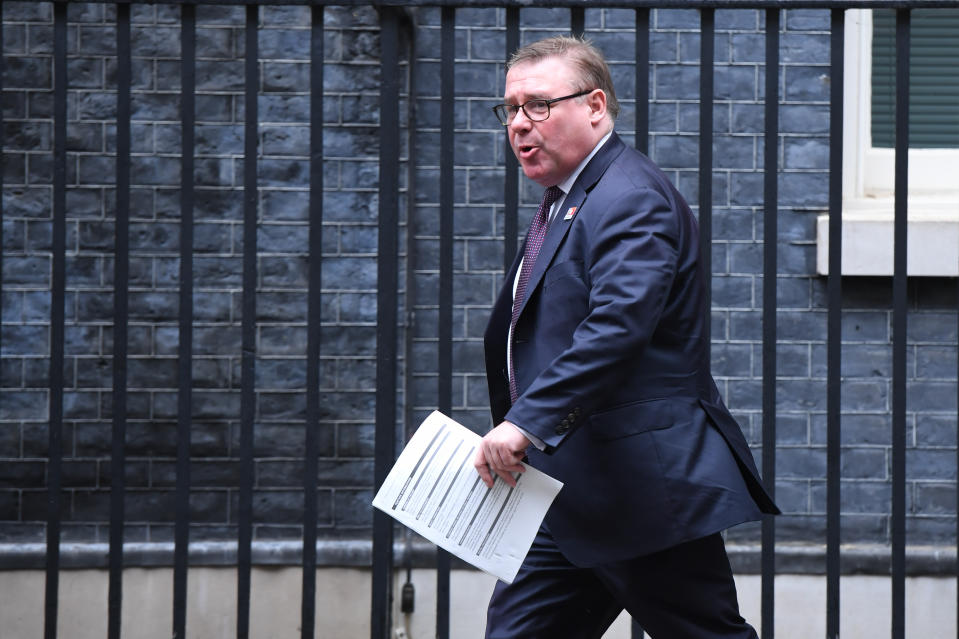 Mark Francois in Downing Street, London.