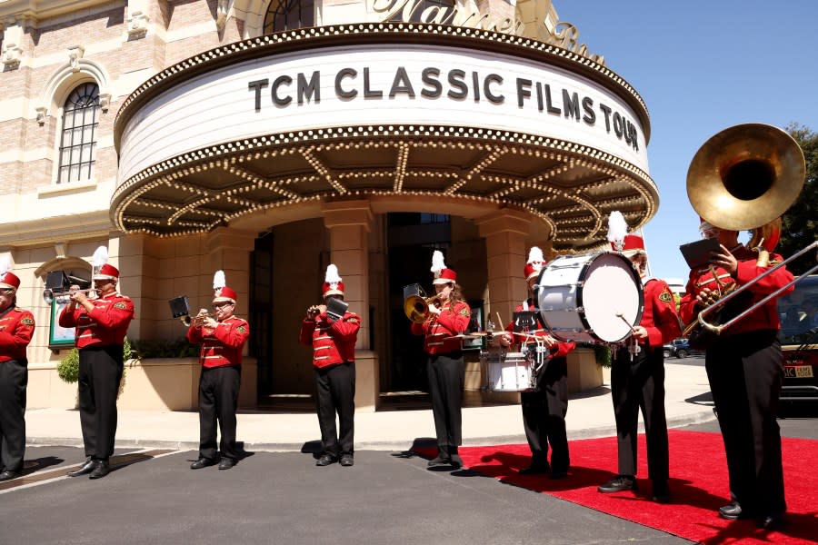 LA Marching Band performs as Warner Bros. Studio Tour Hollywood and Turner Classic Movies launch new TCM Classic Films Tour at Warner Bros. Studios on April 16, 2024 in Burbank, California. (Photo by Tommaso Boddi/Getty Images for Warner Bros. Studio Tour Hollywood)