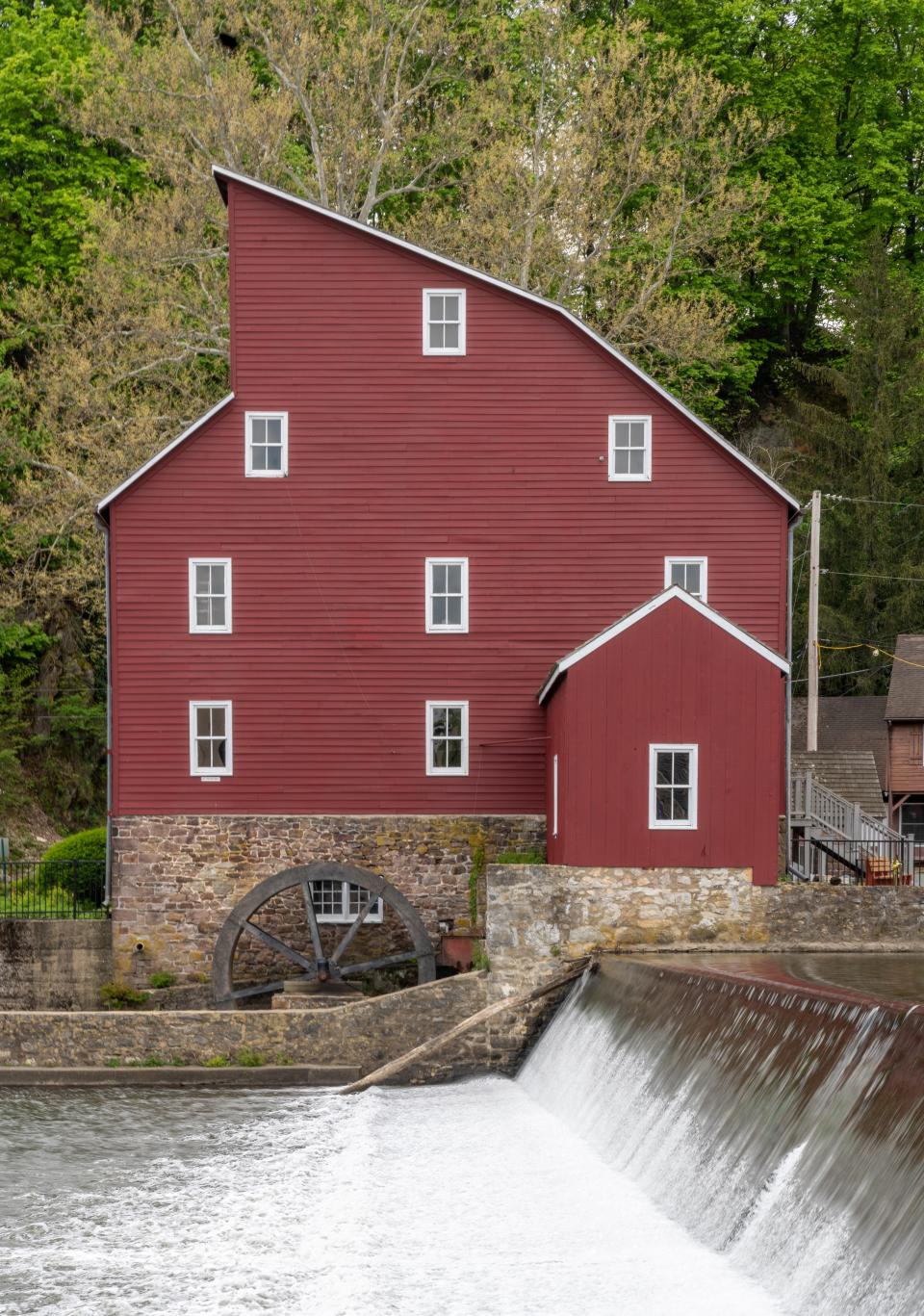 The iconic Red Mill on the South Branch of the Raritan River in Clinton, NJ.