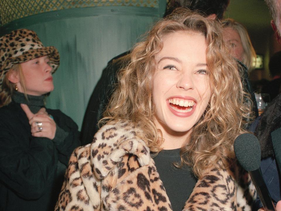 kylie minogue 90s fashion leopard