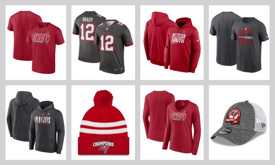 Bucs NFC South division title gear and apparel 2022-23