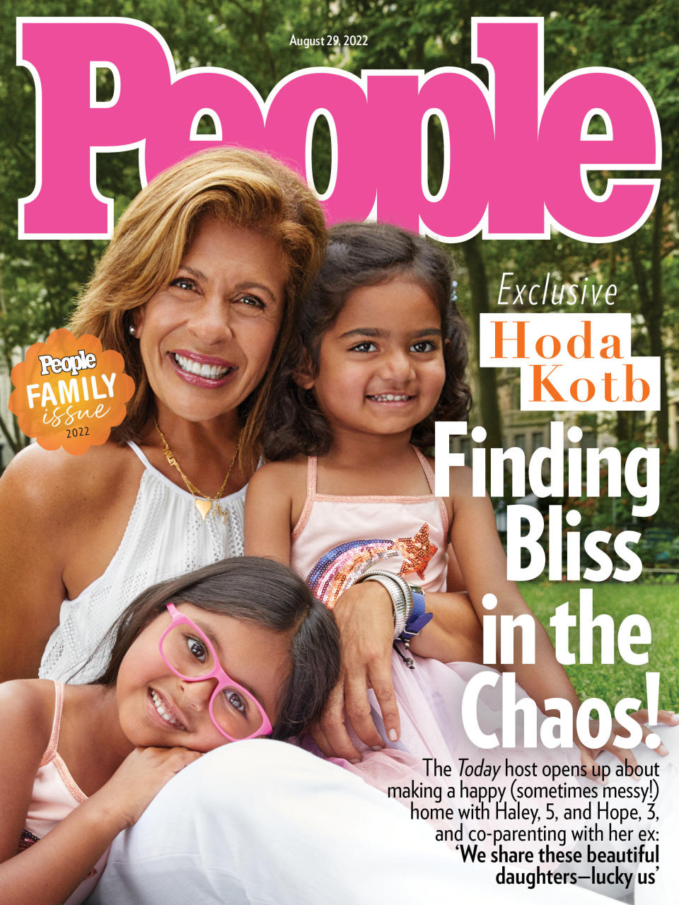 Hoda Kotb with her daughters on the cover of People magazine. (Courtesy of People)
