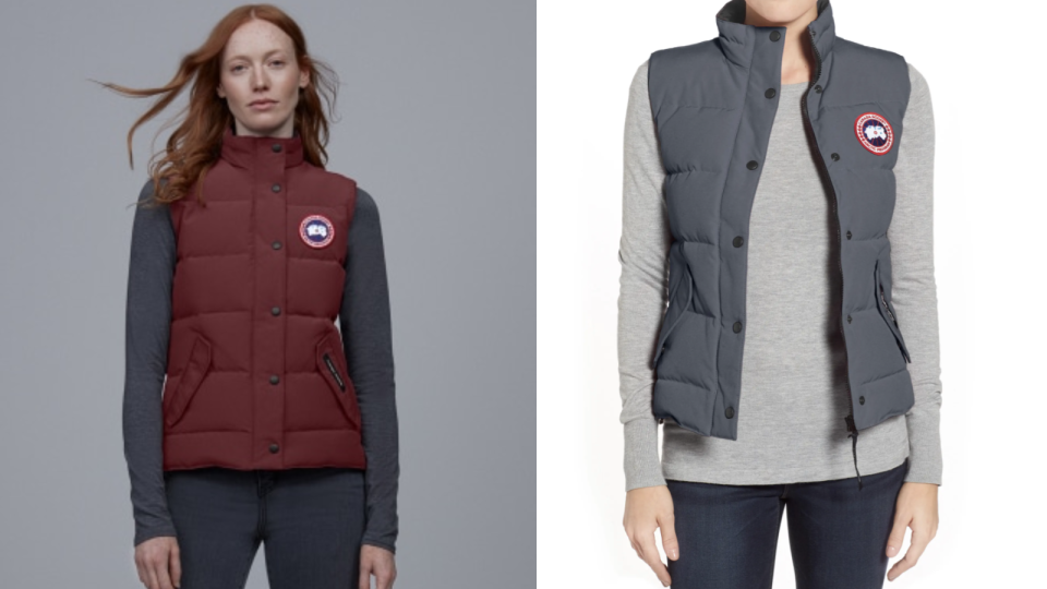 The recognizable Canada Goose logo is emblazoned on the chest of this vest.