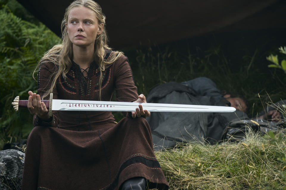 Vikings: Valhalla. Frida Gustavsson as Freydis Eriksdotter in episode 201 of Vikings: Valhalla. Cr. Bernard Walsh/Netflix © 2022