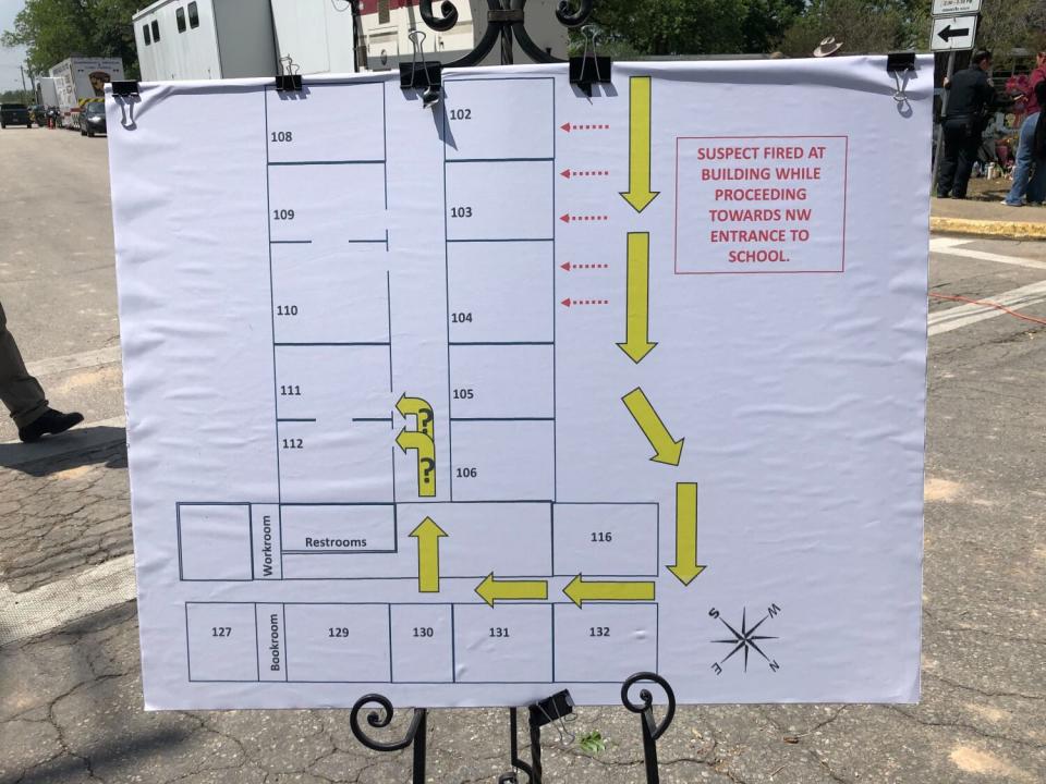 Authorities provided a map showing where the gunman in the Uvalde, Texas, shooting entered Robb Elementary School on Tuesday.