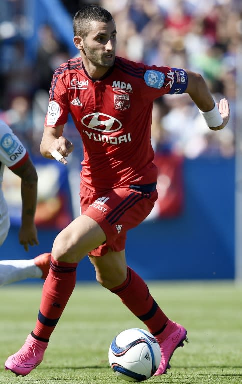 Lyon midfielder Maxime Gonalons during the French Trophy of Champions football match against PSG at Saputo stadium in Montreal on August 1, 2015