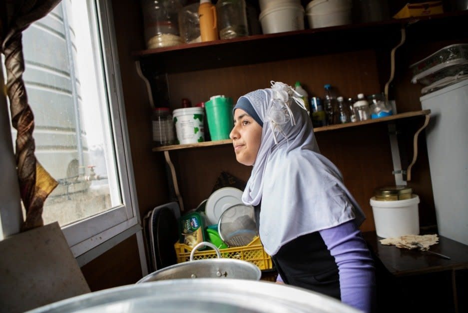 One of the girls at the Zaatari refugee camp.