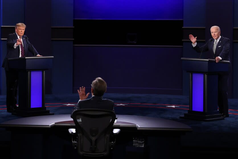 Trump and Biden at the Sept. 29 debate. They're even further apart on economic policy than they were on stage.