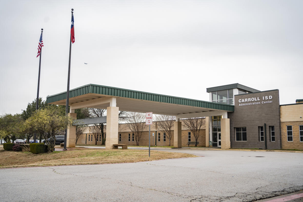 The Carroll Administration Center in Southlake, Texas. (Nitashia Johnson / for NBC News)