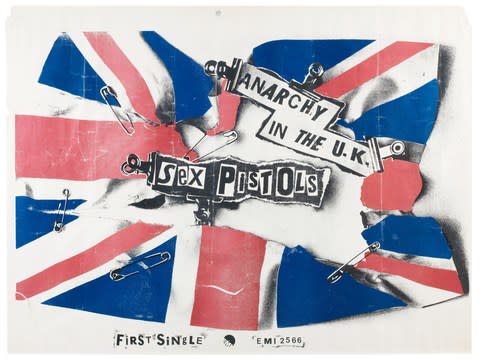 Sex Pistols An 'Anarchy In The UK' poster, late 1976 - Credit: Martin Maybank