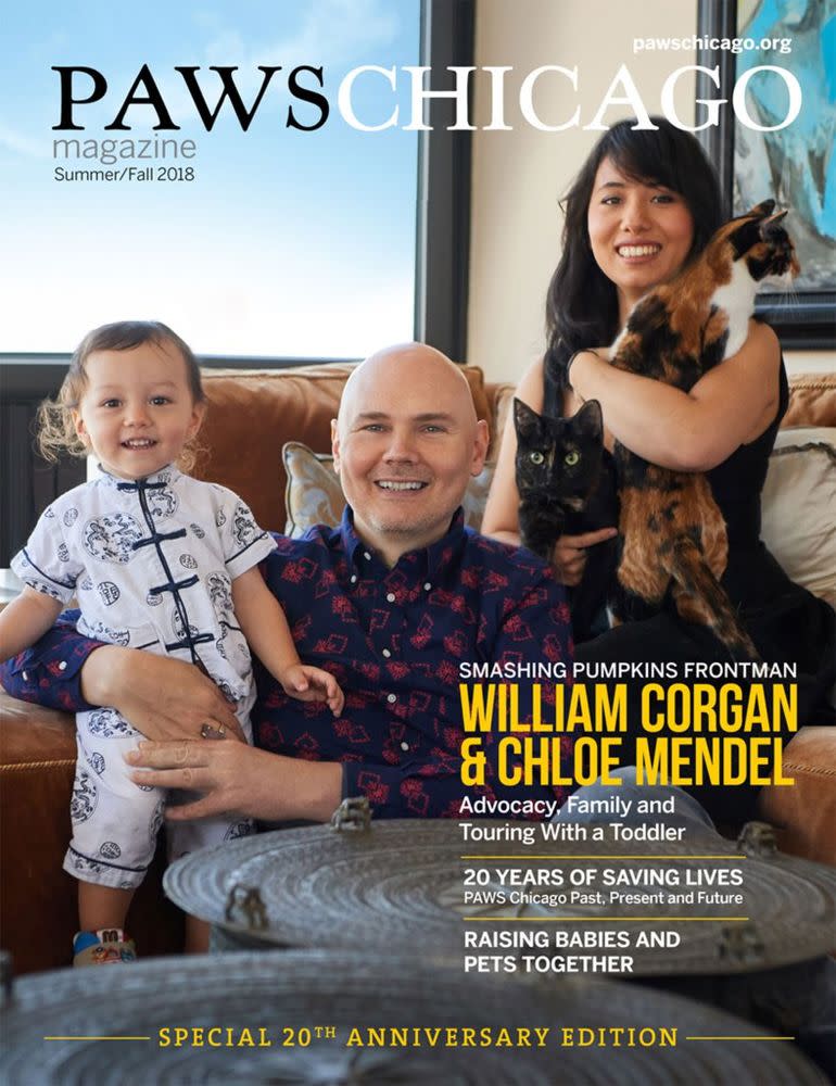 Billy Corgan and family for <em>PAWS Chicago </em>magazine
