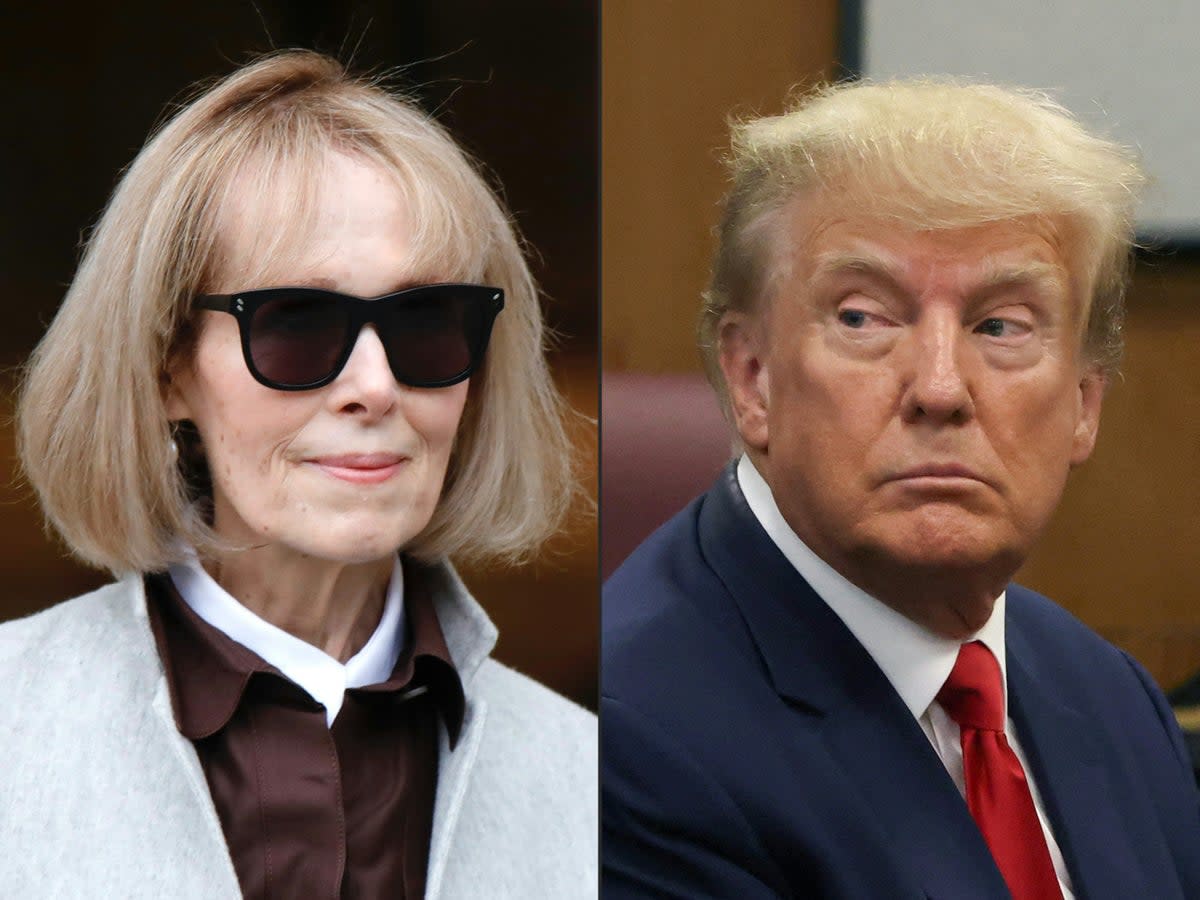 Writer E Jean Carroll accused Donald Trump of raping her in a New York department store in the 1990s but the ex-president has continued to deny any wrongdoing, even after a court decision affirmed the ‘substantial truth’ of the incident (AFP/Getty)