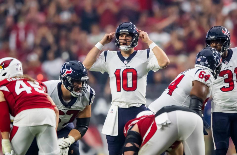 Texans QB Davis Mills (10) started 11 games as a rookie in 2021.
