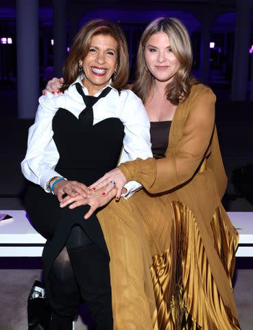 <p>Dimitrios Kambouris/Getty</p> Hoda Kotb and Jenna Bush Hager