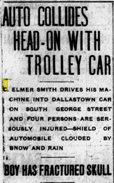 Two weeks before the devastating Brockie fire, the family of C. Elmer and Virginia Noss Smith suffered the loss of their 14-year-old son, Stephen Morgan Smith. Four other members of the Smith family were injured as was the trolley motorman James Brillinger.